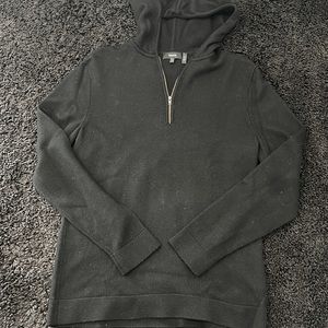 Quarter-Zip Hoodie in Ribbed Merino Wool